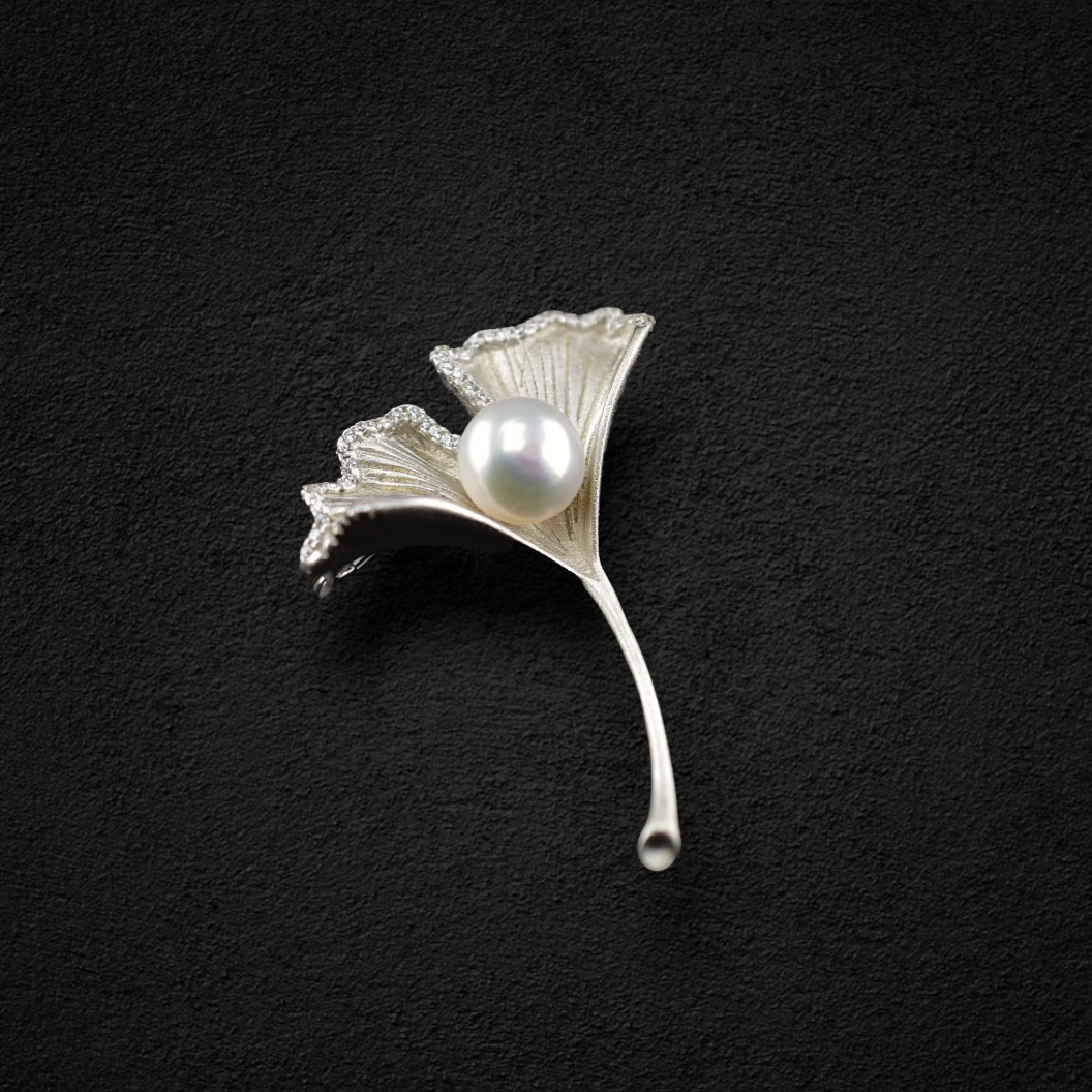 Real pearl store brooch