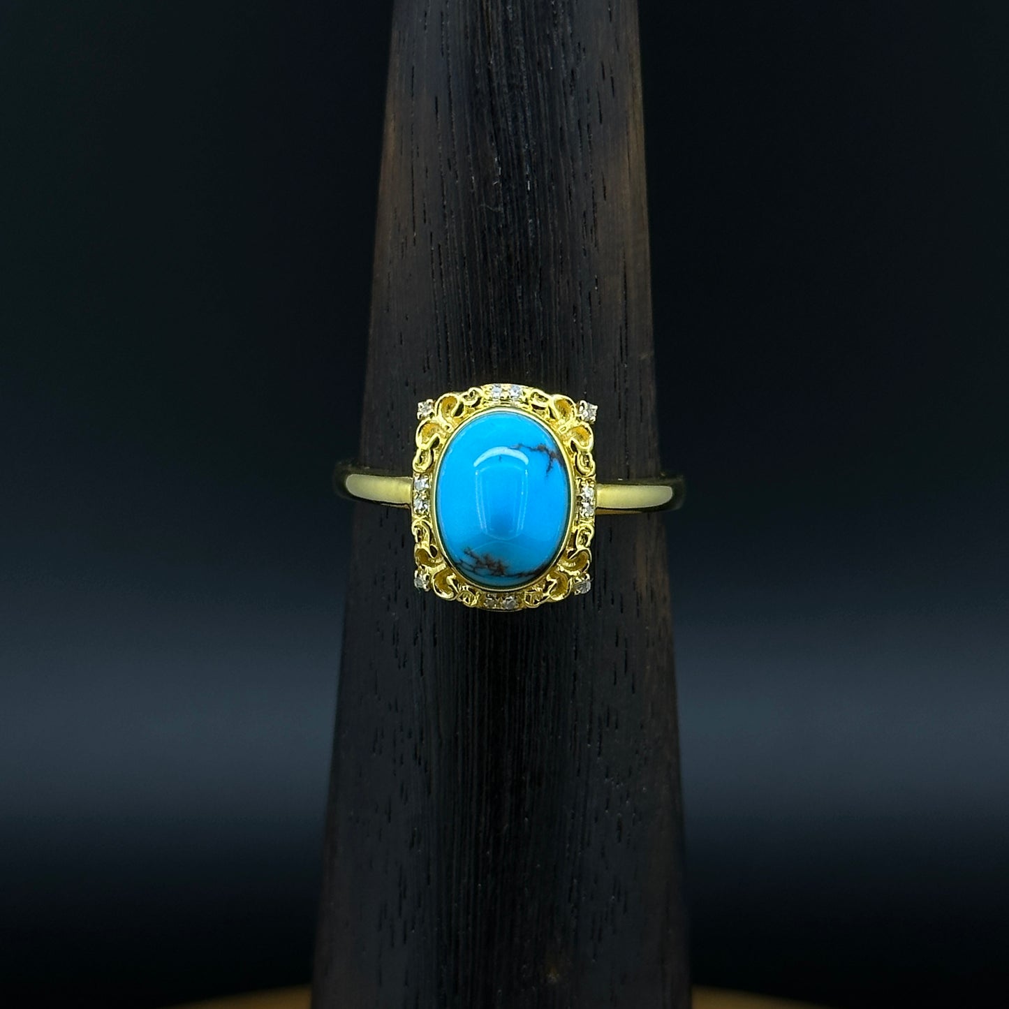 Turquoise & Diamond Gold ring