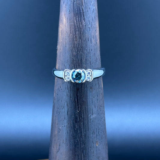 Blue Diamond Gold Ring