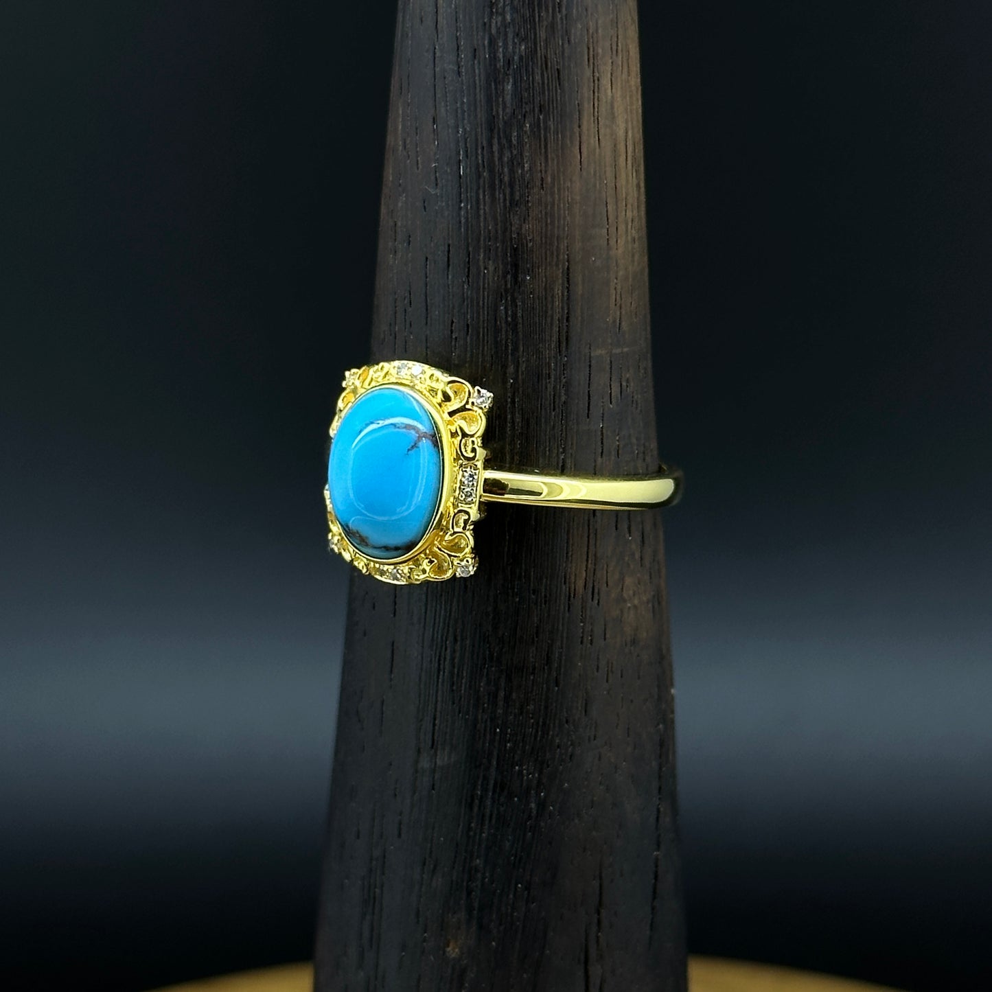 Turquoise & Diamond Gold ring