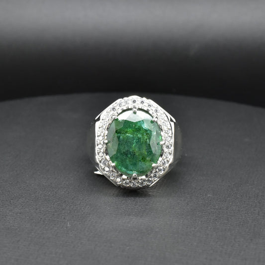 Emerald Silver Ring