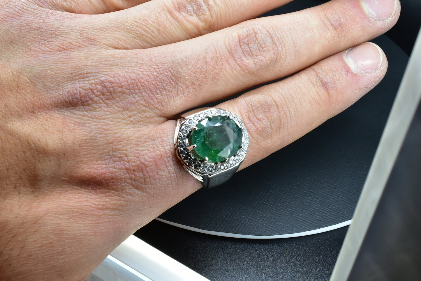 Emerald Silver Ring