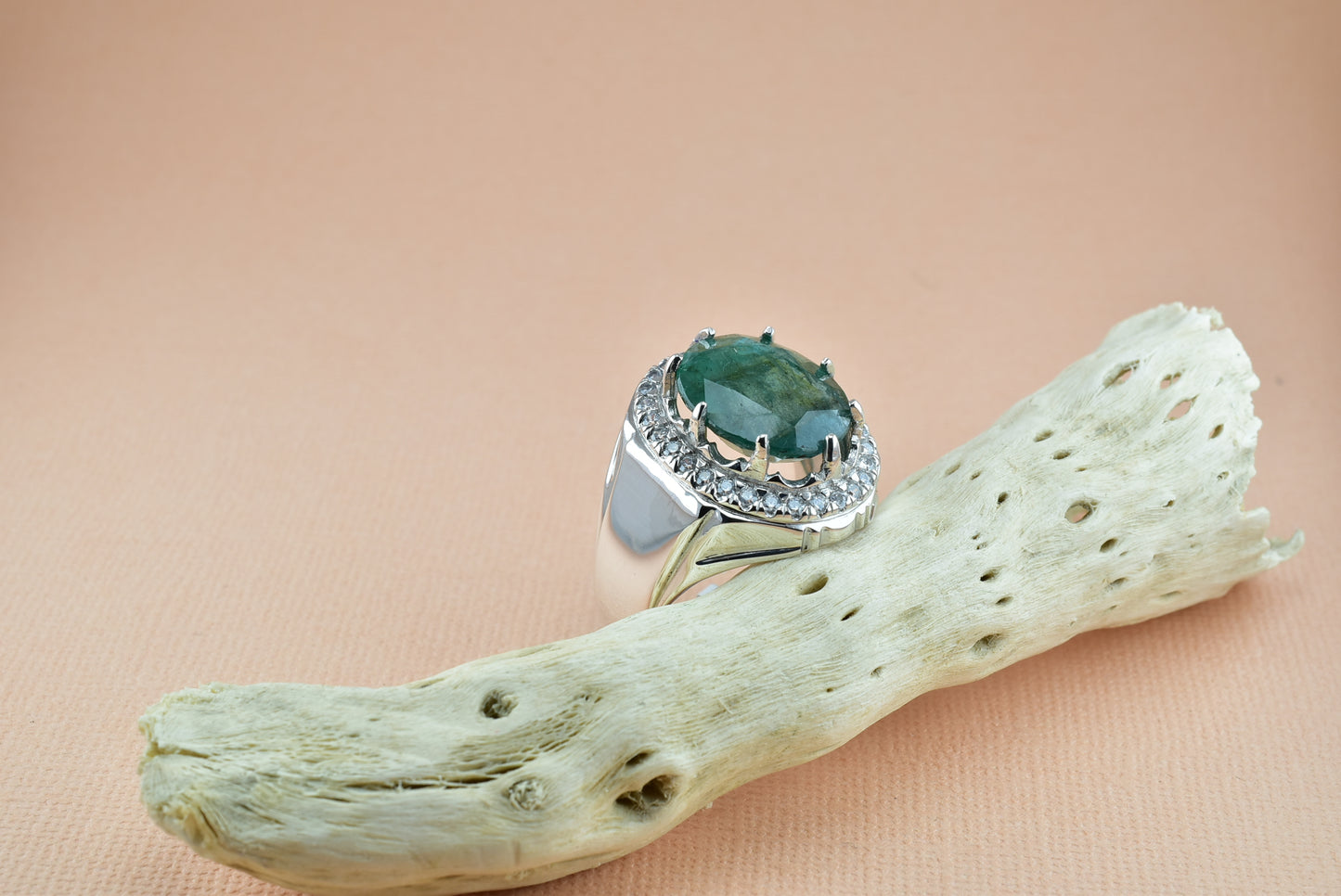 Emerald Silver Ring