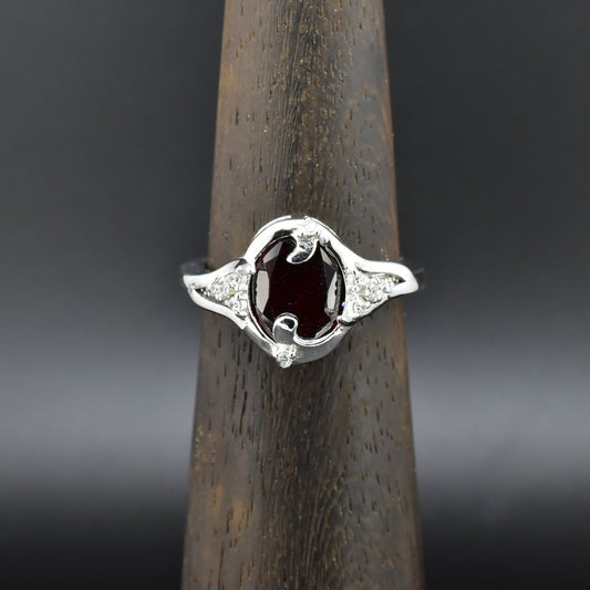 Garnet Silver Ring