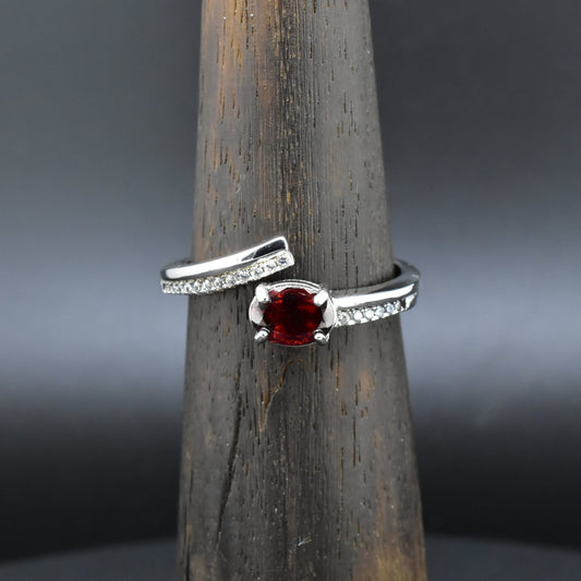 Garnet Silver Ring