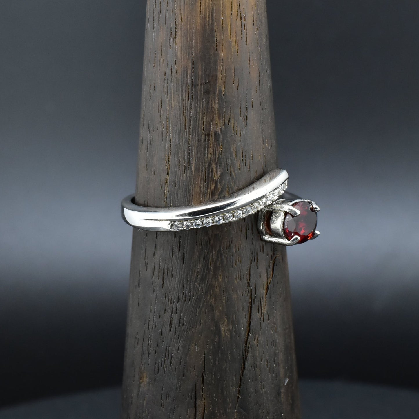 Garnet Silver Ring