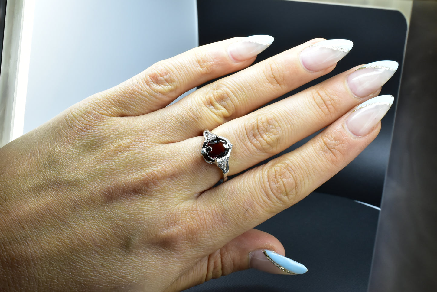 Garnet Silver Ring