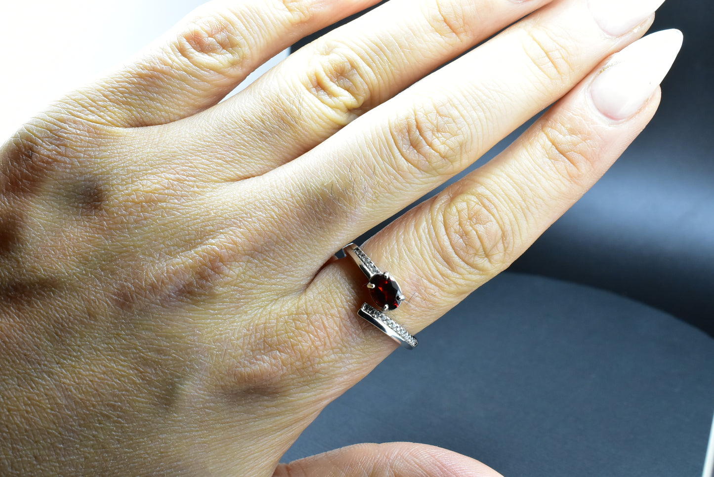 Garnet Silver Ring