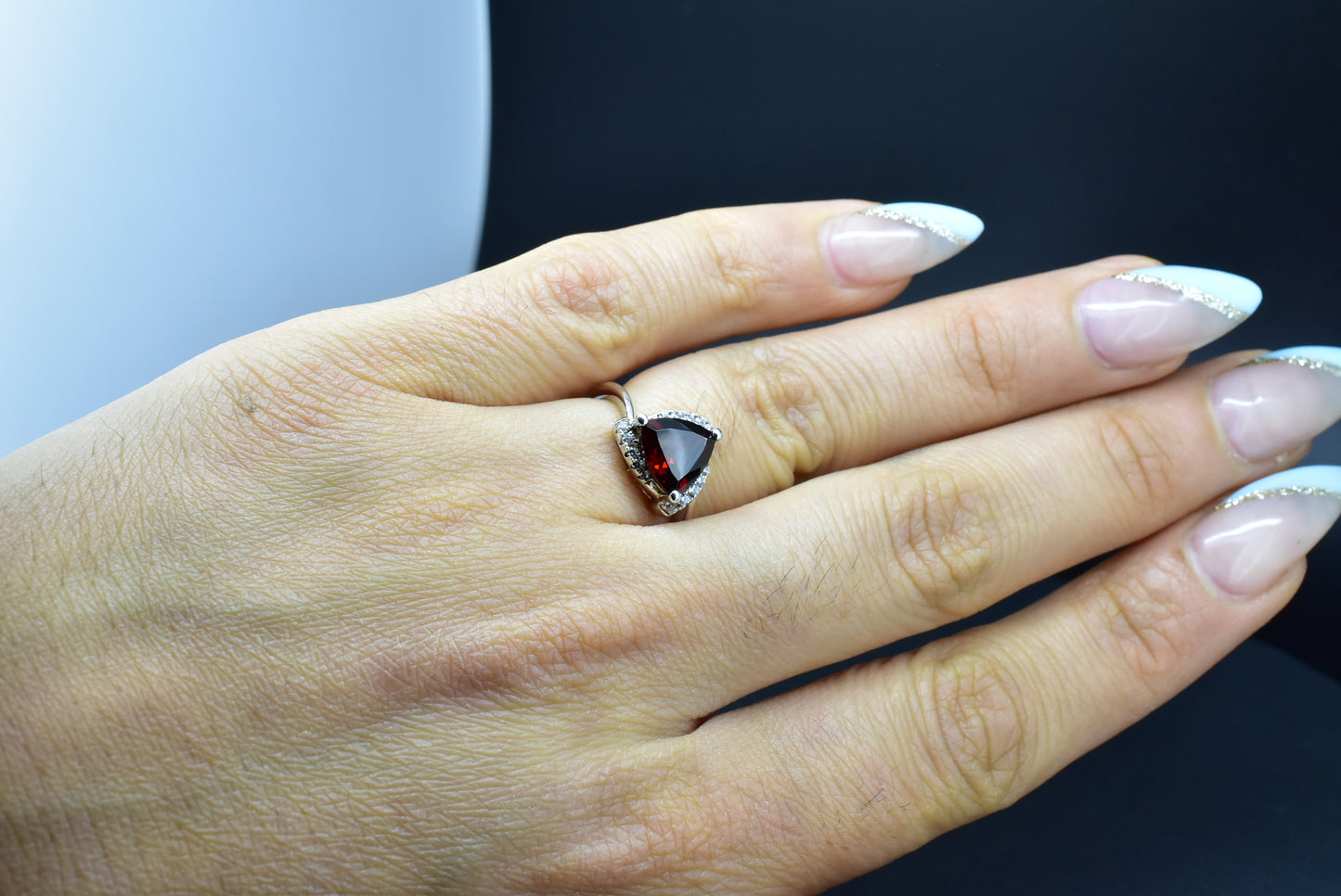 Garnet Silver Ring