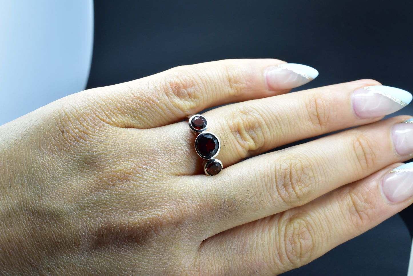 Garnet Silver Ring