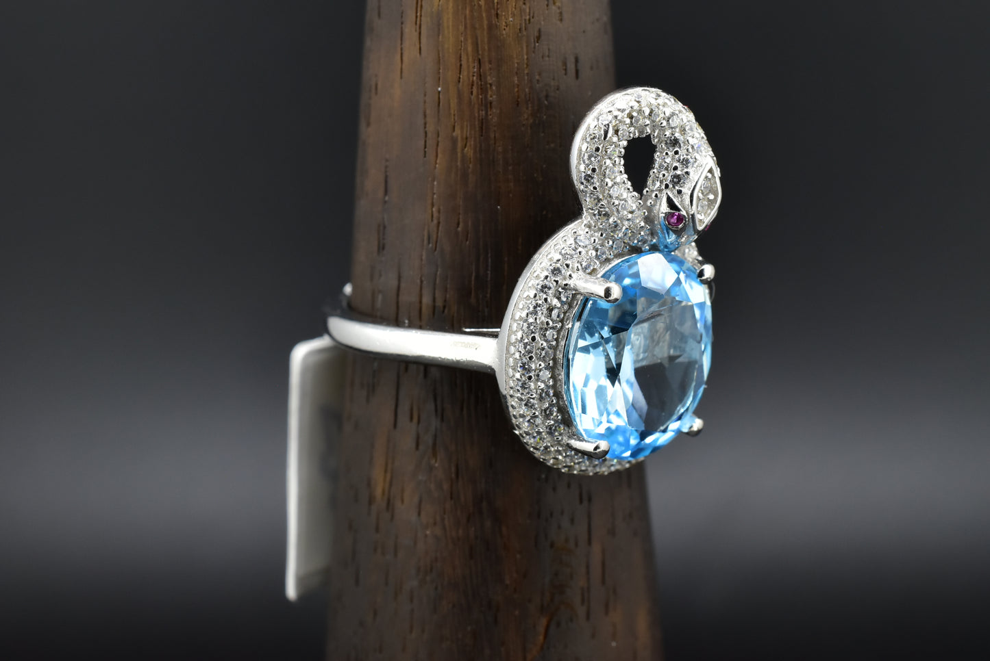 Blue-topaz Silver Ring