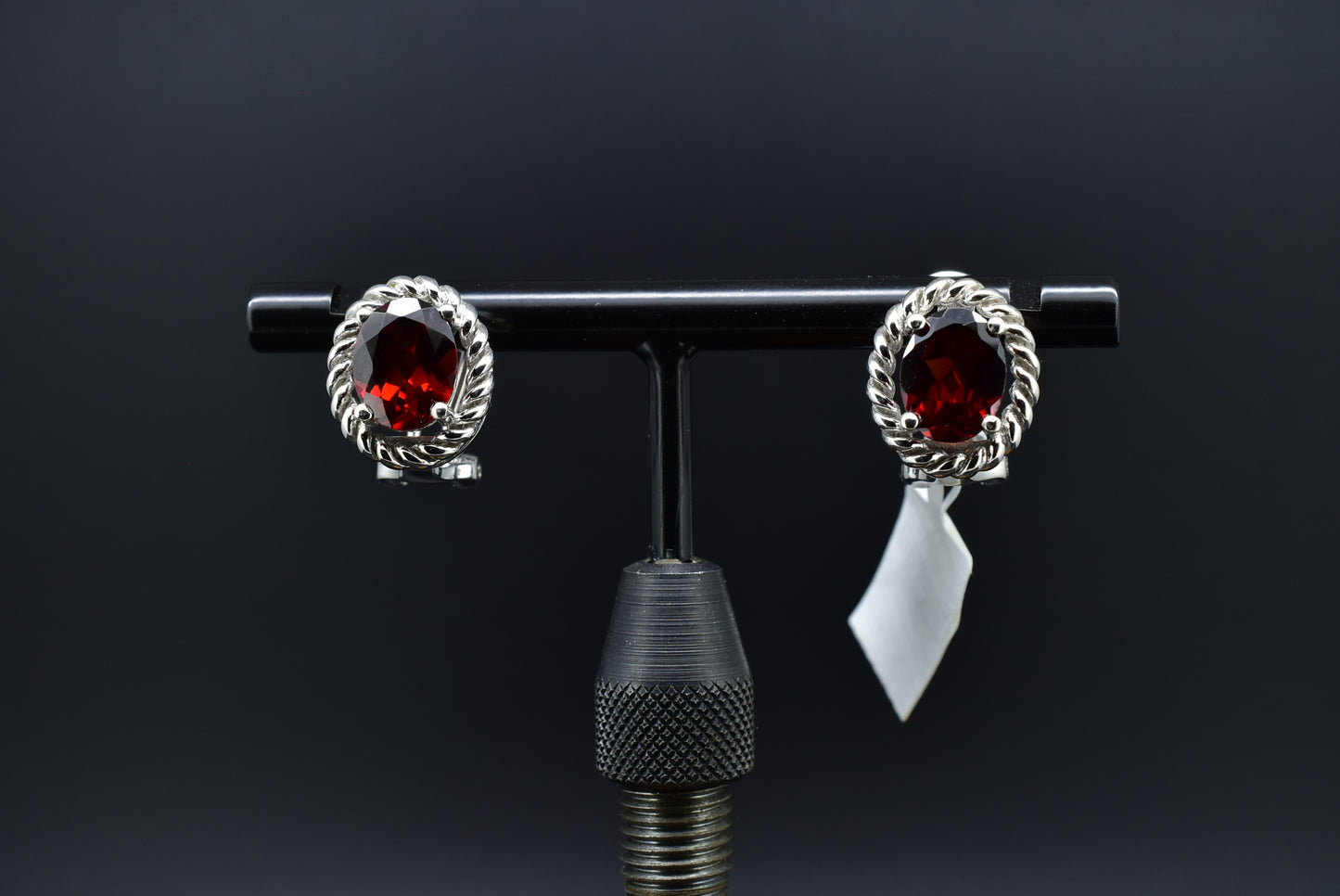 Garnet Silver Earrings